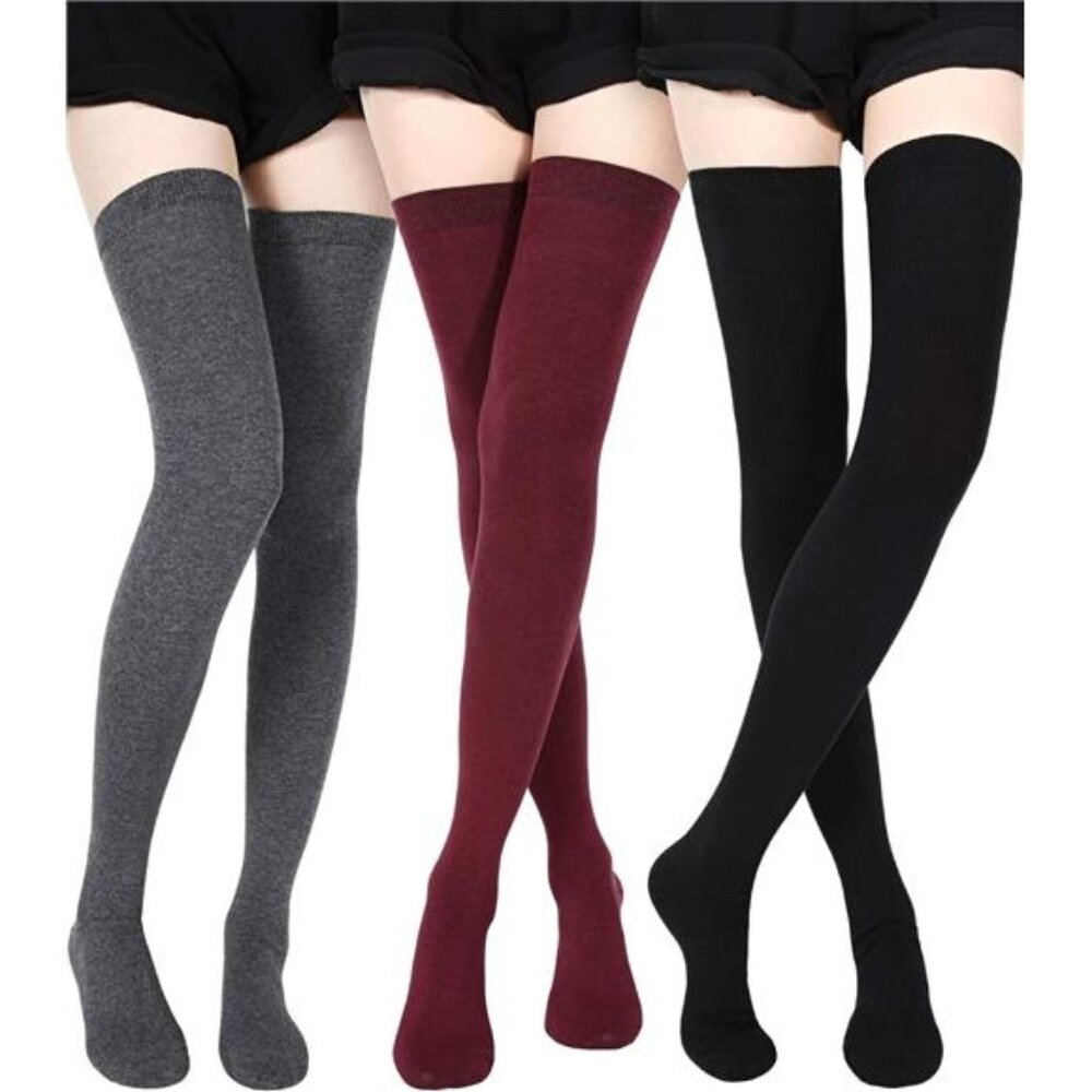 Extra Long Socks Thigh High Cotton Socks Extra Long Boot Stockings for Women